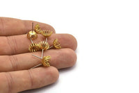 Earring Post Stud, 50 -  316L Stainless Steel Earring Posts With Raw Brass 8mm Flat Pad For 8mm Bead, Ear Studs BS 2129