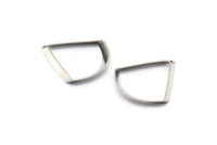 Silver Triangle Charm, 12 Silver Tone Triangles with 1 Hole (23x20x2x0.4mm) BS 2390