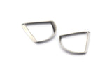 Silver Triangle Charm, 12 Silver Tone Triangles with 1 Hole (23x20x2x0.4mm) BS 2390