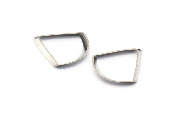 Silver Triangle Charm, 12 Silver Tone Triangles with 1 Hole (23x20x2x0.4mm) BS 2390