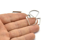 Silver Triangle Charm, 12 Silver Tone Triangles with 1 Hole (23x20x2x0.4mm) BS 2390