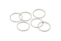 Silver Circle Connector, 50 Silver Tone Circle Connectors, Rings, Findings (17x0.80mm) BS 2416