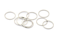 Silver Circle Connector, 50 Silver Tone Circle Connectors, Rings, Findings (17x0.80mm) BS 2416