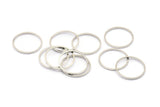 Silver Circle Connector, 50 Silver Tone Circle Connectors, Rings, Findings (17x0.80mm) BS 2416