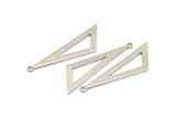Silver Blank Triangles, 12 Silver Tone Triangles with 1 Loop (40x16x1mm) BS 2410