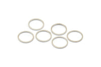 Silver Circle Connector, 50 Silver Tone Circle Connectors, Rings, Findings (13x0.80mm) BS 2418