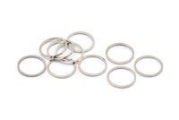 Silver Circle Connector, 50 Silver Tone Circle Connectors, Rings, Findings (13x0.80mm) BS 2418