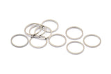 Silver Circle Connector, 50 Silver Tone Circle Connectors, Rings, Findings (13x0.80mm) BS 2418