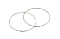 Silver Circle Connector, 24 Silver Tone Circle Connectors (38x0.80mm) BS 2414