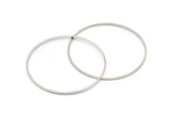 Silver Circle Connector, 24 Silver Tone Circle Connectors (38x0.80mm) BS 2414