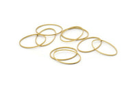 Raw Brass Oval Connectors, 100 Raw Brass Oval Shaped Rings  (20x12x0.9x0.4mm) BS 2199