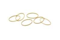 Raw Brass Oval Connectors, 100 Raw Brass Oval Shaped Rings  (20x12x0.9x0.4mm) BS 2199