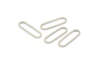 Silver Oval Connectors, 50 Silver Tone Oval Connectors, Rings, Findings (20x6x0.7mm) BS 2166