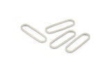 Silver Oval Connectors, 50 Silver Tone Oval Connectors, Rings, Findings (20x6x0.7mm) BS 2166
