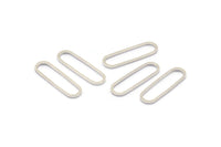 Silver Oval Connectors, 50 Silver Tone Oval Connectors, Rings, Findings (20x6x0.7mm) BS 2166