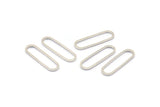 Silver Oval Connectors, 50 Silver Tone Oval Connectors, Rings, Findings (20x6x0.7mm) BS 2166