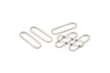 Silver Oval Connectors, 50 Silver Tone Oval Connectors, Rings, Findings (20x6x0.7mm) BS 2166