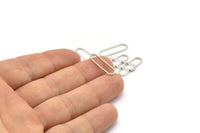 Silver Oval Connectors, 50 Silver Tone Oval Connectors, Rings, Findings (20x6x0.7mm) BS 2166