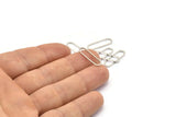 Silver Oval Connectors, 50 Silver Tone Oval Connectors, Rings, Findings (20x6x0.7mm) BS 2166