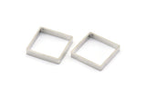 Silver Square Charm, 12 Silver Tone Square Ring Charms (18x3x0.8mm) BS 2163