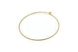 Brass Earring Wires, 25 Raw Brass Earring Studs, Wire Hoops (55x0.8mm) E181