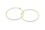 Brass Earring Wires, 25 Raw Brass Earring Studs, Wire Hoops (55x0.8mm) E181