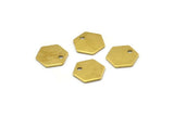 Brass Honeycomb Charm, 50 Raw Brass Hexagon Stamping Blanks With 1 Hole, Tags, Charms (10x0.8mm) E173
