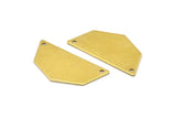 Raw Brass Pendant, 12 Raw Brass Five Edged Geometric Shape Blanks With 2 Holes (32x16x0.80mm) E159
