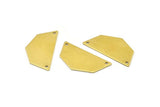 Raw Brass Pendant, 12 Raw Brass Five Edged Geometric Shape Blanks With 2 Holes (32x16x0.80mm) E159
