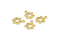 Brass Windmill Charm, 100 Raw Brass Windmill Charm With 1 Loop,Pendants, Findings (12x8mm) E295