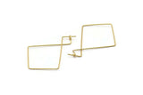 Brass Wire Earring, 24 Raw Brass Wire Earring Charms,Earring Findings (42x30x0.7mm) E317