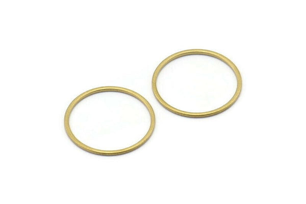 17mm Circle Connector, 50 Raw Brass Circle Connectors (17x0.8mm) E345