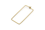 Brass Rectangle Earring, 24 Raw Brass Wire Rectangle Earring Charms, Pendants, Findings (37x17x0.7mm) E348