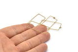 Brass Rectangle Earring, 24 Raw Brass Wire Rectangle Earring Charms, Pendants, Findings (37x17x0.7mm) E348