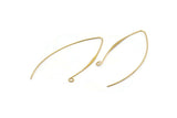 Brass Stud Earring Wires, 12 Raw Brass Needle Bar Earring Wires with 1 Loop (65x0.70mm) BS 2288