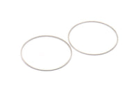 Silver Circle Connector, 24 Silver Tone Circle Connectors (45x0.80mm) BS 2165