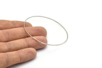 Silver Circle Connector, 24 Silver Tone Circle Connectors (60x0.80mm) BS 2412