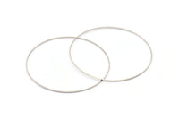 Silver Circle Connector, 24 Silver Tone Circle Connectors (70x0.80mm) BS 2411