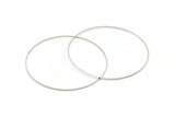 Silver Circle Connector, 24 Silver Tone Circle Connectors (70x0.80mm) BS 2411