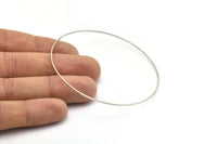 Silver Circle Connector, 24 Silver Tone Circle Connectors (70x0.80mm) BS 2411