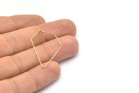 Brass Diamond Earring, 24 Raw Brass Wire Diamond Shape Earring Charms, Pendants, Findings (35x27x0.7mm) E354