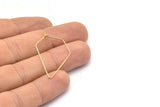Brass Diamond Earring, 24 Raw Brass Wire Diamond Shape Earring Charms, Pendants, Findings (35x27x0.7mm) E354
