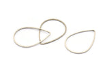 Silver Drop Ring, 12 Antique Silver Plated Brass Drop Connectors (32x22x1mm) Bs 1140 H0019