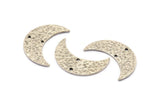 Antique Silver Hammered Crescent Charm, 2 Antique Silver Plated Brass Hammered Moons with 2 Holes (30x11x1.2mm) N0388 H0038