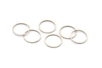 16mm Silver Rings - 12 Antique Silver Brass Circle Connectors (16mm) Bs 1098 H0002