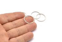 20mm Silver Rings - 12 Antique Silver Brass  Circle Connectors (20mm) BS 1094 H0005