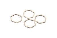 Open Honeycomb Ring, 25 Antique Silver Plated Brass Hexagon Rings, Charms (16x1mm) BS 1223 H0071