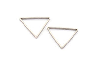 Brass Triangle Charm, 12 Antique Silver Plated Brass Open Triangle Ring Charms (29x0.8x2mm) Bs 1195 H0051