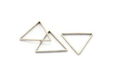 Brass Triangle Charm, 12 Antique Silver Plated Brass Open Triangle Ring Charms (29x0.8x2mm) Bs 1195 H0051