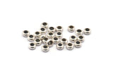 Silver Bead Keeper, 24 Antique Silver Plated Brass Bead Keeper, Silicone And Brass, Rondelle (6x3mm) Y067 H0098